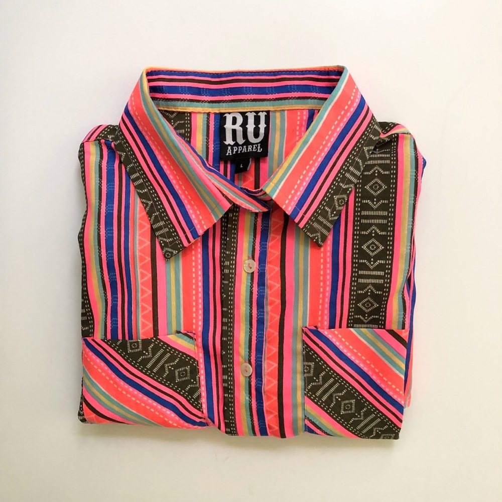 Sz L RU Apparel Western Shirt